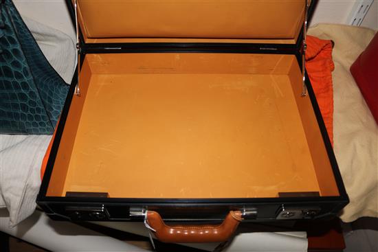 An Hermes of Paris tan leather and carbon fibre briefcase, 16.75in.